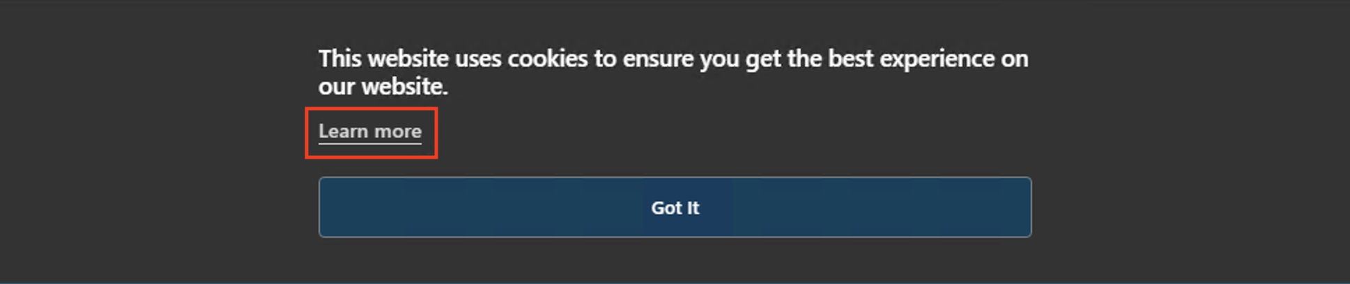 Cookie banner with additional font weight